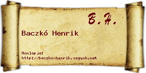 Baczkó Henrik névjegykártya